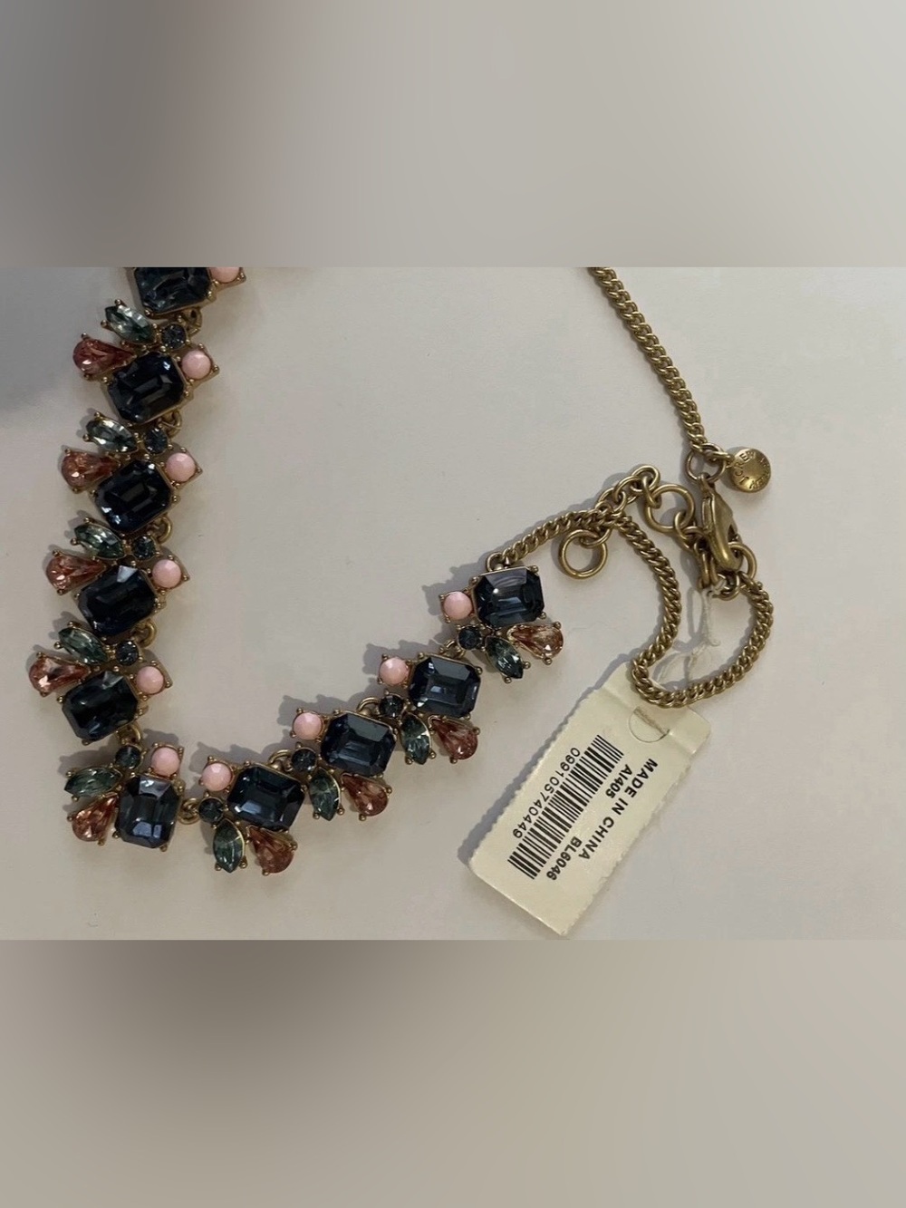 J Crew Mixed Crystal Statement Bib Necklace NEW With Tags A1405 - Picture 8 of 10